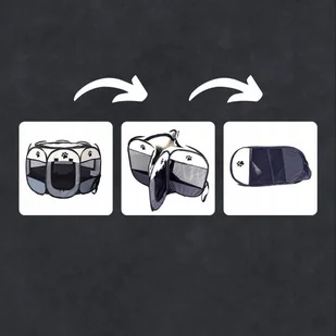 Składany kojec, legowisko, klatka dla psa lub kota -70x70  000313 - Sprzęt podróżny i transportery dla psów - miniaturka - grafika 2