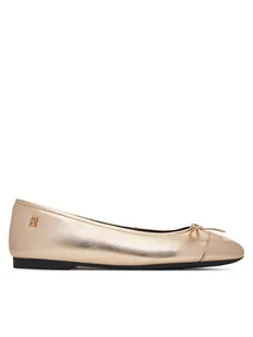 Tommy Hilfiger Baleriny Metallic Toe-Cap FW0FW08920 Złoty - Baleriny - miniaturka - grafika 1