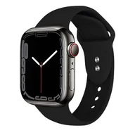 Akcesoria do smartwatchy - Apple Crong Pasek Crong Liquid Band do Watch 42/44 mm czarny CRG-44LQB-BLK - miniaturka - grafika 1