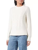 Swetry damskie - GANT Damski sweter D2. Cable C-Neck Pulower, kremowy, XXL - miniaturka - grafika 1