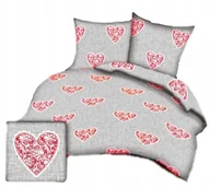 Pościel - pościel bawełna lux 200x200 + 2 poszewka B 277-2 koronkowe serce szare - miniaturka - grafika 1
