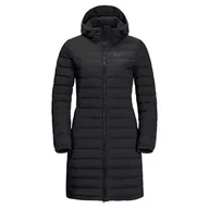 Płaszcze damskie - Damski płaszcz JACK WOLFSKIN GLOWING MOUNTAIN COAT W 1206151-6000 – Czarny - miniaturka - grafika 1