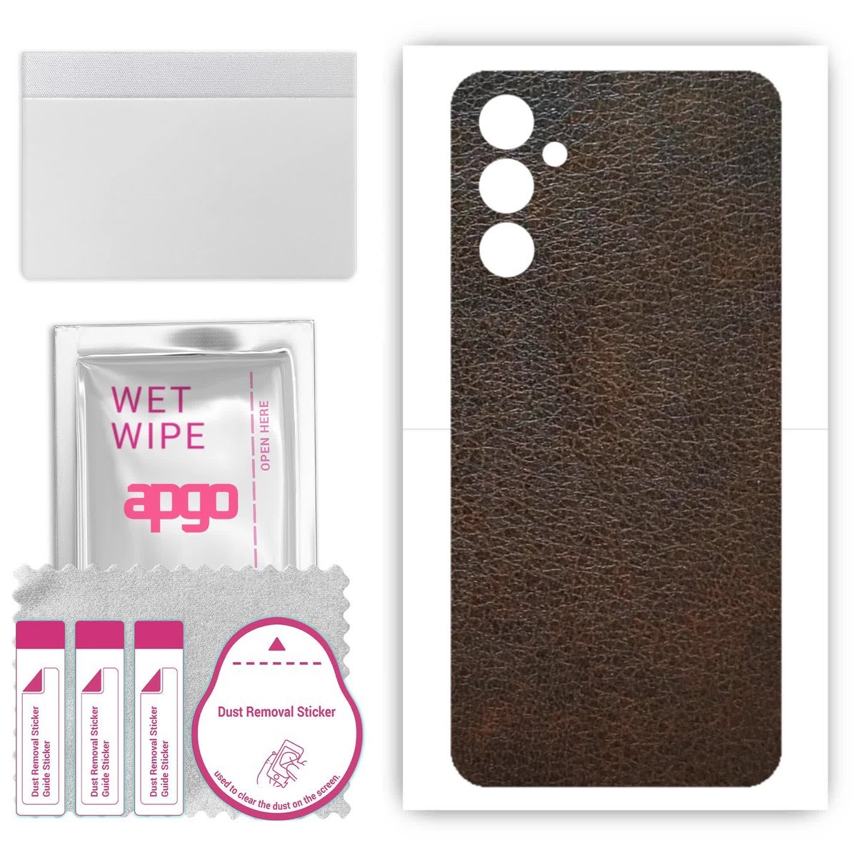 Folia naklejka skórka strukturalna na TYŁ do Samsung Galaxy M54 - Skóra Brązowa - apgo SKINS