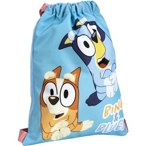 CERDÁ LIFE'S LITTLE MOMENTS Torba szkolna Bluey – plecak dziecięcy z zamknięciem na sznurek i oficjalnym designem, lekki, unisex dla dzieci, 27,0 x 33,0 x 1,0 cm, Niebieski, 27.0x33.0x1.0 cm