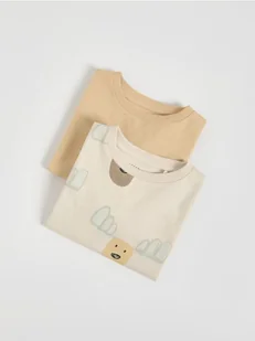 Reserved - Bawełniany longsleeve 2 pack - beżowy - Bluzki dla niemowląt - miniaturka - grafika 1