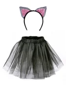 Stroje karnawałowe - Kot (uszy, czarna tutu) - miniaturka - grafika 1