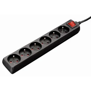Hama P2223746 Standard - 6 gniazd - 1,5m - czarny - Przedłużacze i rozgałęźniki - miniaturka - grafika 1