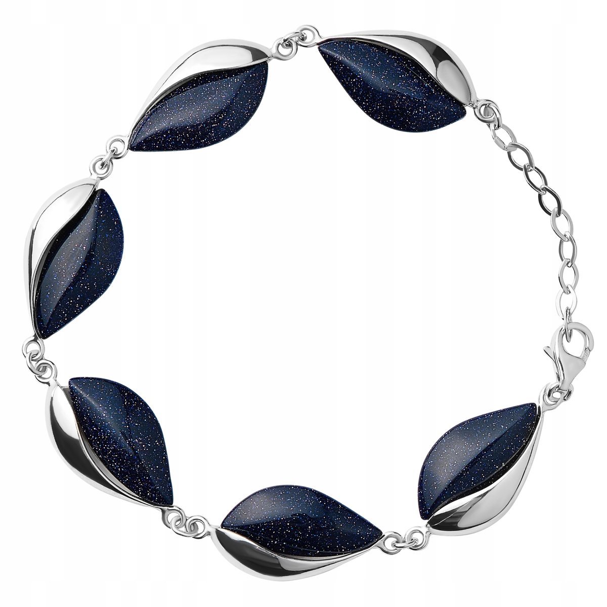 Bransoletka noc kairu srebrna damska z kamieniami nocą kairu srebro 925