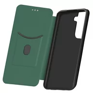 Etui i futerały do telefonów - Etui Folio Samsung Galaxy S21 Plus z miejscem na kartę i podstawką Carbon Effect Green - miniaturka - grafika 1