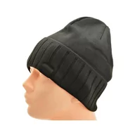 Czapki damskie - Męska Czapka Zimowa ocieplana polarem - L/XL 2MORO ST-560 kolor czarny - miniaturka - grafika 1