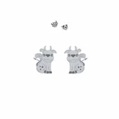 Biżuteria dla dzieci - Srebrne Kolczyki Cutie Krówka - miniaturka - grafika 1