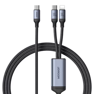 2w1 Kabel przewód Speedy Series USB-C - USB-C / iPhone Lightning 100W 1.5m czarny - Kable USB - miniaturka - grafika 1
