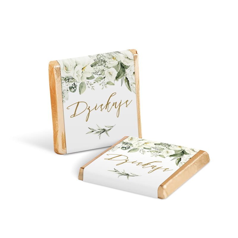 CZEKOLADKI mleczne Słodkie Podziękowanie z napisem Dziękuję 50szt