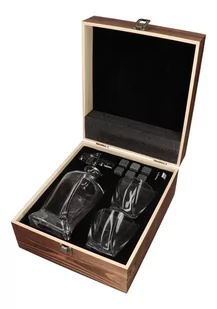 Zestaw prezentowy do whisky - karafka, 2 szklanki oraz kamienie do whisky w skrzynce - Shakery barmańskie - miniaturka - grafika 1