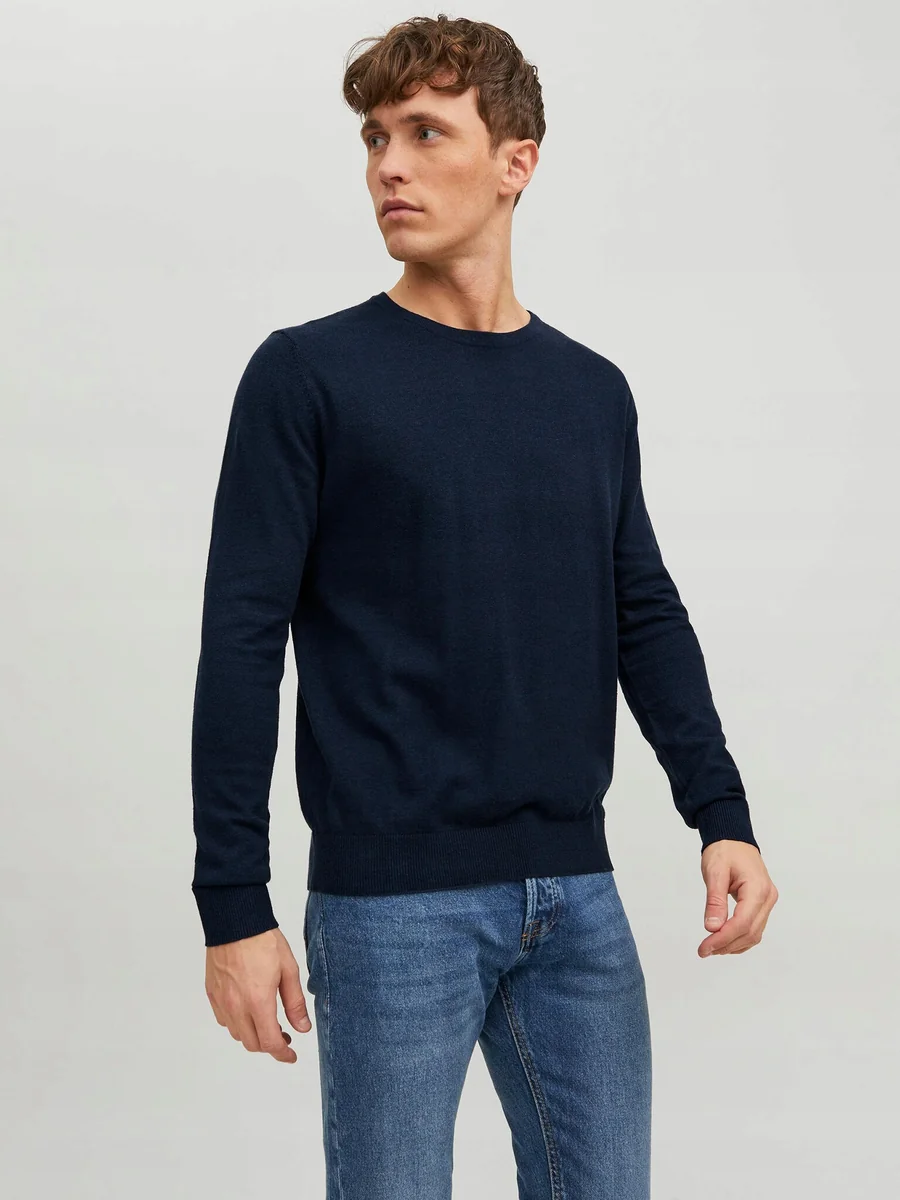 JACK&JONES SWETER MĘSKI GRANATOWY Z DŁUGIM RĘKAWEM M 17FA