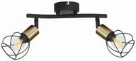 Lampy ścienne - Mahavi - listwa 2 płomienna czarna/złota 841502-32 - miniaturka - grafika 1