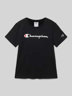 Koszulki dla chłopców - T-shirt z nadrukiem z logo - miniaturka - grafika 1