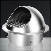 Kratki wentylacyjne - Kratka wentylacyjna okrągła - Okrągły kanał wylotowy ze stali nierdzewnej - Kratka wentylacyjna z moskitierą ścienną - 120 mm - miniaturka - grafika 1