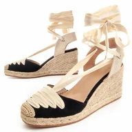 Espadryle damskie - Montevita Klin Esparto Ciento Czarny - miniaturka - grafika 1