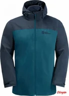 Kurtki i kamizelki sportowe męskie - Męska kurtka Jack Wolfskin TAUBENBERG 3IN1 JKT BLUE CORAL - miniaturka - grafika 1