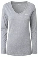 Koszulki i topy damskie - Pepe Jeans Koszulka damska Korine L/S, 933 szary Marl, M - miniaturka - grafika 1