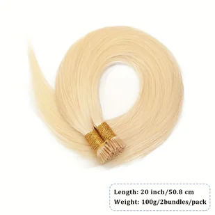 TEMU 2 Opakowania Przedłużek Włosów Naturalnych #613 Złoty Długi Prosty 18-26 cali, 100g/opakowanie, Wygodne Bez Węzłów, Odpowiednie Dla Wszystkich - Pozostałe akcesoria fryzjerskie - miniaturka - grafika 1