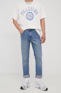 Spodnie męskie - Wrangler jeansy TEXAS SLIM GREEN STEEL męskie - grafika 1