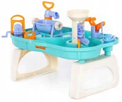 Zabawki do piasku - STOLIK WODNY Edukacyjny DO KĄPIELI WANNY OGRODU+zabawki TOR WODNY 3W1 - miniaturka - grafika 1