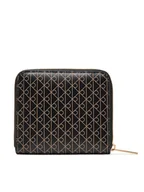 Portfele - Calvin Klein Mały Portfel Damski Emblem Aop Square Zip Around LV04F1089G Czarny - miniaturka - grafika 1