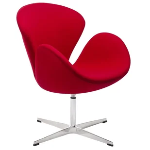 King Home Fotel SWAN WOOL PREMIUM czerwony - wełna, podstawa stal 45165-0 - Fotele - miniaturka - grafika 1