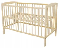 Łóżeczka i kojce - Łóżeczko niemowlęce Andrzej surowe drewno sosna nielakierowane norma UE - miniaturka - grafika 1