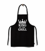 Fartuchy i rękawice kuchenne - Fartuch kuchenny KING OF THE GRILL 65x77 cm Czarny - miniaturka - grafika 1