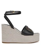 Espadryle damskie - Guess Espadryle FLJTAN LEA04 Czarny - miniaturka - grafika 1