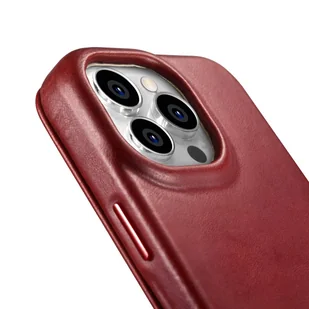 iCarer CE Oil Wax Premium Leather Folio Case skórzane etui iPhone 14 Pro Max z klapką magnetyczne MagSafe czerwony (AKI14220708-RD) - Etui i futerały do telefonów - miniaturka - grafika 15