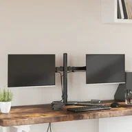 Uchwyty do projektorów - vidaXL Stojak na dwa monitory, czarny, stalowy, VESA 75/100 mm - miniaturka - grafika 1