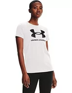 Koszulki i topy damskie - Under Armour Damska koszulka z krótkim rękawem na żywo sportowa koszulka z krótkim rękawem, Biały (102)/czarny, M - miniaturka - grafika 1