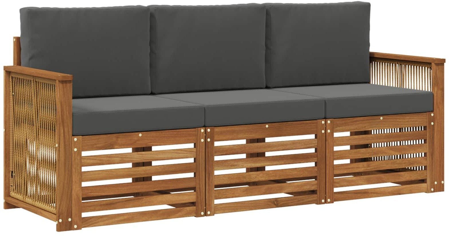 vidaXL Zestawy sof z poduszką 3 pcs Lite Drewno Akacji