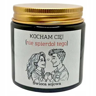 Świeca Sojowa Kocham Cię - ŚMIESZNY PREZENT DLA ŻONY DZIEWCZYNY PARTNERA - Świece - miniaturka - grafika 1