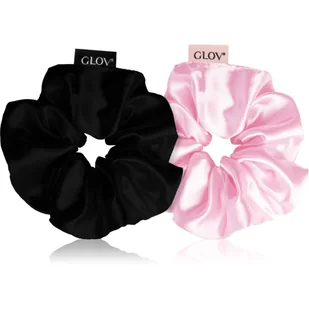 GLOV Satin Scrunchies M gumki do włosów Pink/Black 2 szt. - Ozdoby do włosów - miniaturka - grafika 1