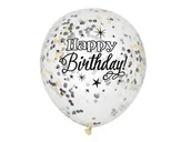 Balony i akcesoria - Balony przezroczyste z nadrukiem oraz konfetti w środku - 30 cm - 6 szt. - miniaturka - grafika 1