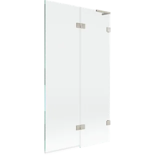 Mexen Lunar L parawan nawannowy 2-skrzydłowy prawy 100 x 150 cm, transparent, nikiel szczotkowany - 897L-100-100-97-00-P - Parawany nawannowe - miniaturka - grafika 1