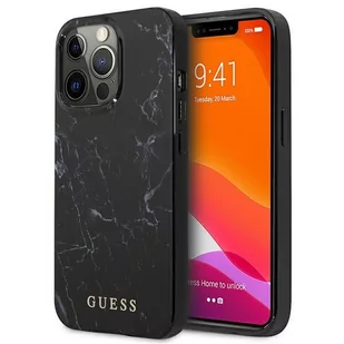 Guess Marble - Etui iPhone 13 Pro Max czarny GUHCP13XPCUMABK - Etui i futerały do telefonów - miniaturka - grafika 1