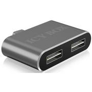 Huby USB - Icy Box HUB USB 1201-C 2-Port USB Type-C IB-HUB1201-C - miniaturka - grafika 1