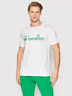 Koszulki męskie - Benetton United Colors Of T-Shirt 3I1XU100A Biały Regular Fit - grafika 1