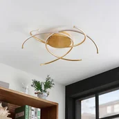 Lampy sufitowe - Lindby Yareli lampa sufitowa LED, złota - miniaturka - grafika 1