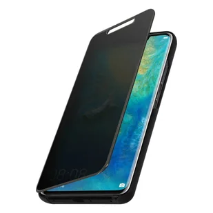 Etui z klapką, lustrzane etui do Huawei Mate 20 Pro, stojące etui – czarne - Etui i futerały do telefonów - miniaturka - grafika 1