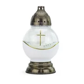 Lampiony i znicze - Znicz szklany 300 g 35 cm kula taśma - miniaturka - grafika 1