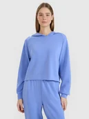 Bluzy damskie - 4F Bluza dresowa nierozpinana z modalem damska - niebieska L - miniaturka - grafika 1