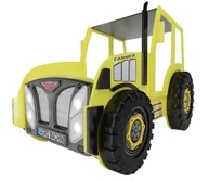 Łóżka dla dzieci i młodzieży - Żółte łóżko traktor dla dziecka z materacem N3-Z19 - miniaturka - grafika 1