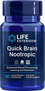 Life Extension Quick Brain Noontropic - 30 kapsułek - Układ nerwowy - miniaturka - grafika 1
